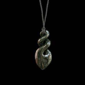 Pikorua double twist pointed, hand-crafted Jade Pendant
