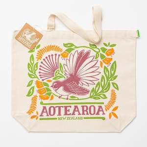 Eco Living: Tote. Aotearoa. Fantail. Canvas Bag. Rethink.
