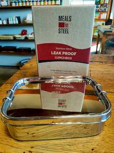 Eco Living: Meals in Steel. Rectangular Leakproof Lunchbox. $74.99.