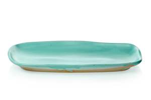 Earth Oblong Platter 32cm - Sea Foam