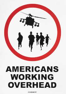 Banksy: Americans Working Overhead XXL Sticker