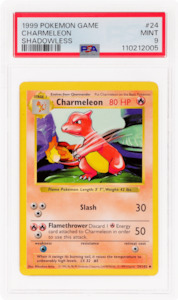 1999 Pokémon Base Set Charmeleon Shadowless #24 PSA 9