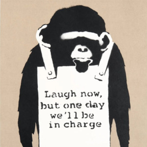 BANKSY - LAUGH NOW (SIGNED)