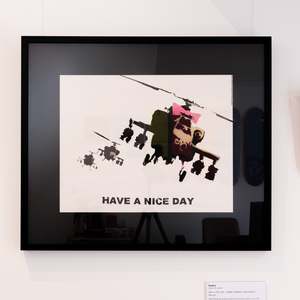 Banksy Collectables: BANKSY - HAVE A NICE DAY (HAPPY CHOPPERS) SLEAZENATION