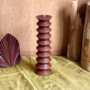 Nz Beeswax Candles: Auburn Zig Zag Candle