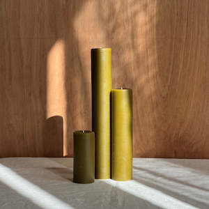 Nz Beeswax Candles: Olive Timeless Set