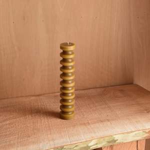 Nz Beeswax Candles: Natural Ridged Pillar Candle