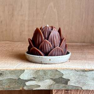 Candle And Ceramic Sets: Lotus/Candle Plate Set