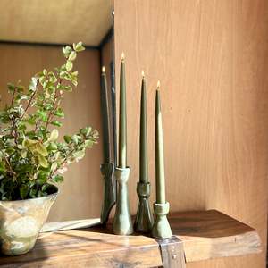 Sage Candle Holder Set