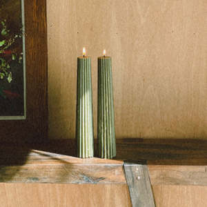 Nz Beeswax Candles: Large Fluted Pillar
