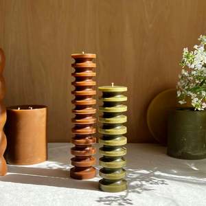 Nz Beeswax Candles: Green Speckle Candle