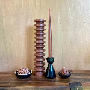 Auburn Ridged Pillar Candle