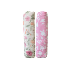 Aden + Anais Cotton Muslin Swaddles - FLORAL RANGE (TWO PACK)