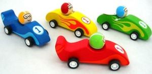 Bundled Deals: Wooden Pull Back Racing cars - set of four!
