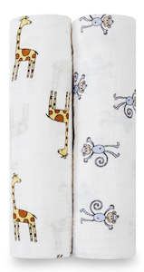 Aden + Anais Cotton Muslin Wraps - JUNGLE RANGE (TWO PACK)