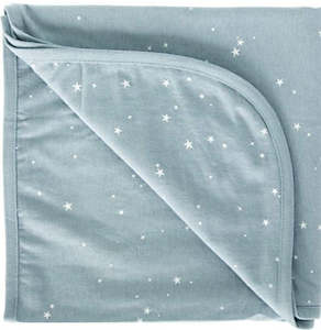 Woolbabe Merino/Organic Cotton blanket - Dusky Tide Stars