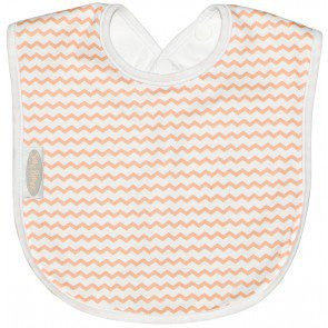 Jersey Cotton Bib - Peach Chevron
