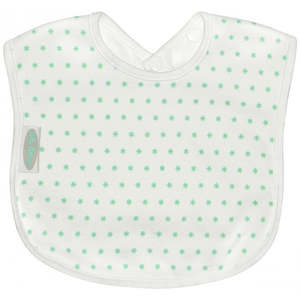 Jersey Cotton: Jersey Cotton Bib - Green Asterisks