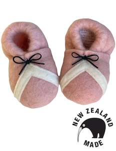 New Zealand Wool Booties And Mittens: Pure Merino Felted Booties - Marshmallow