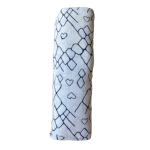 Spring Collection: Aden + Anais Cotton Muslin Wrap - Navy Geometric