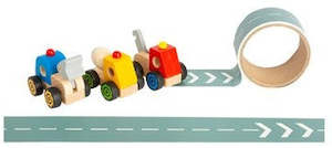 Summer Sale: Wooden truck with adhesive road tape
