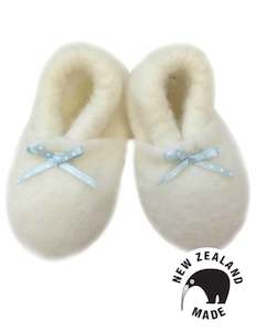 Wool Booties: Pure Merino Felted Booties - Blue Ribbon