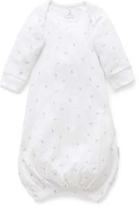 Purebaby Organic Cotton And Gorgeousness: Purebaby sleeping gown - Grey leaf