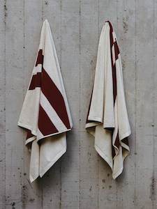 Beach Accessories: Erin Pool Towel Maroon & Butter