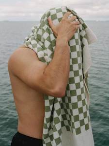 Beach Accessories: Roman Pool Towel Sage Check