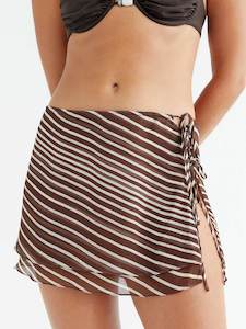 Mise Label: Ida Skirt Brown And Cream Stripe