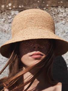 Raffia Bucket Hat Natural