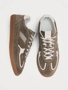 Taupe Leather Sneakers