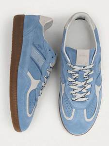 Alohas: Cornflower Blue Cream Leather Sneakers