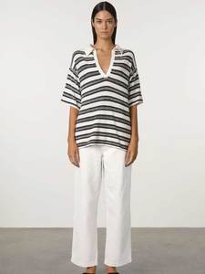Marle Stripe Textured Knit Shirt
