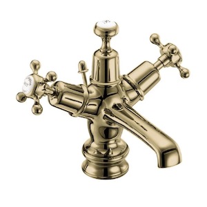 Basin Taps: Burlington Claremont Regent Basin Mixer with Pop Up Waste | Gold