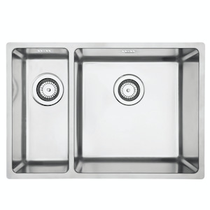 Kitchen Sinks: Mercer Pressato 180/400 Double Sink