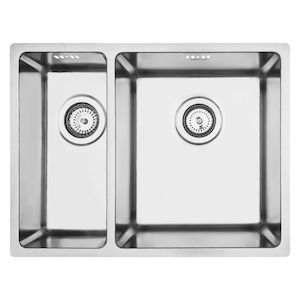 Kitchen Sinks: Mercer Pressato 180/340 Double Sink