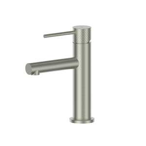 Short Basin Taps: Greens Mika Basin Mixer | Brushed Nickel