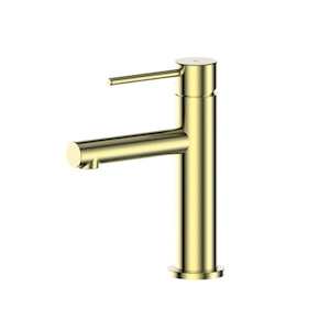 Short Basin Taps: Greens Maci Basin Mixer | Brushed Brass