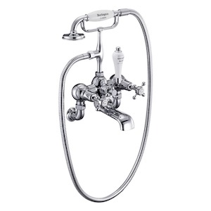 Bath Taps: Burlington Claremont Wall Mounted Bath/Shower Mixer | Chrome