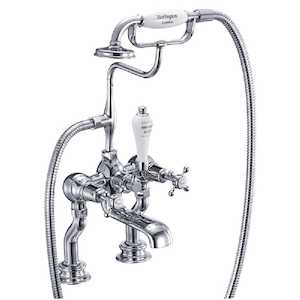 Burlington Claremont Regent Deck Mounted Bath/Shower Mixer | Chrome