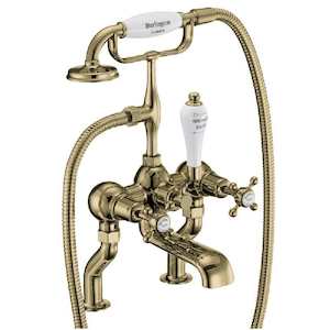 Burlington Claremont Deck Mounted Bath/Shower Mixer | Gold