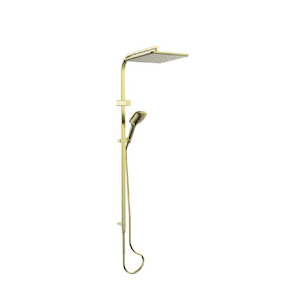 Greens Skyla AirFlo Twin Rail Shower | Brushed Brass
