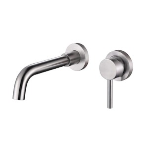 Evoke Wall Mounted Basin Mixer | Brushed Nickel