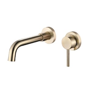 Evoke Wall Mounted Basin Mixer | Brushed Brass