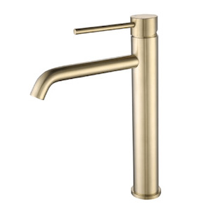 Basin Taps: Newtech Evoke High Rise Basin Mixer | Brushed Brass