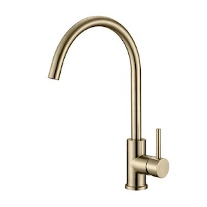 Evoke Gooseneck Sink Mixer | Brushed Brass