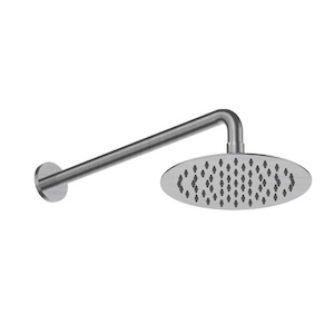 Wall Mount Rain Heads: Swiss Wall Mount Shower 200mm | Brushed Stainless Steel