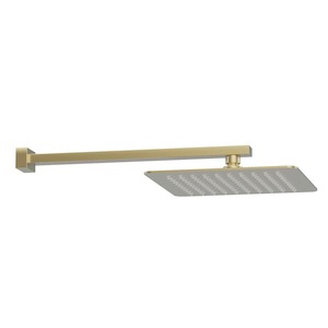 Como Square Wall Mount Rainhead | Brushed Brass