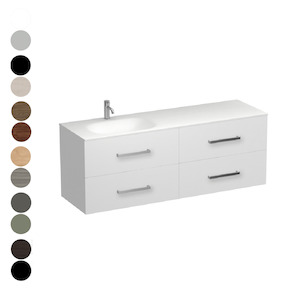 Bathroom Vanities Furniture: Reflex Spio 1500 4 Drawer Vanity Left Basin